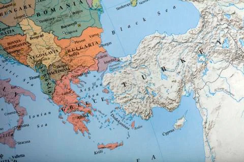 Map of te balkans countries illustrative editorial image Stock Photos