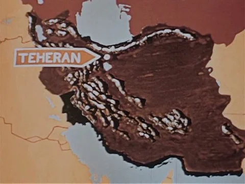 A map of Tehran, Iran, and the city itself, including universities, are shown Stock Footage 75267898