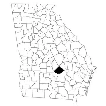Map of telfair County in Georgia state on white background. single County m.. Stock Illustration