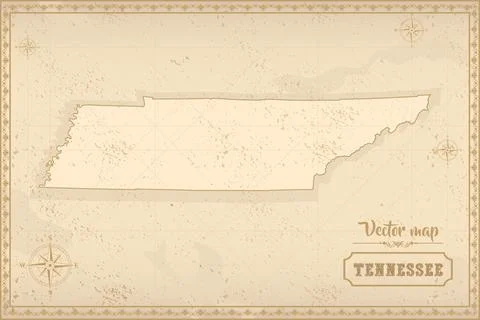 Map of Tennessee in the old style Stock Illustration