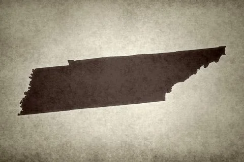 Map of Tennessee printed on a paper Stock Illustration