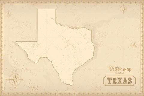 Map of Texas in the old style Stock Illustration