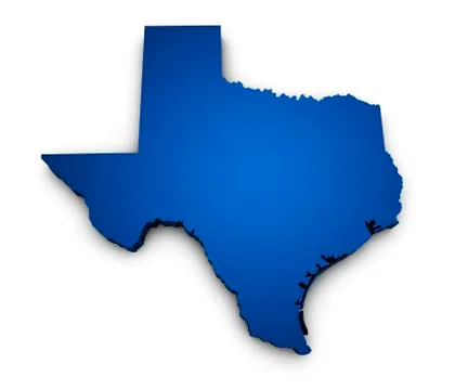 Map of texas state 3d shape Stock Illustration