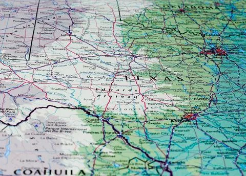 Map of Texas, USA Stock Photos