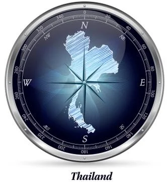 Map of thailand with borders Stock Illustration