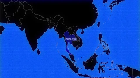 Map Of Thailand Stock Footage 294576365