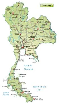 Map of thailand with highways Stock Illustration