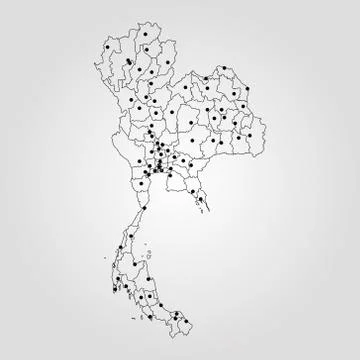 Map of Thailand Stock Illustration