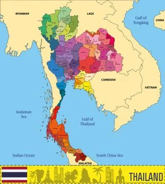 Map of Thailand Stock Illustration