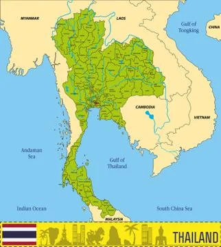 Map of Thailand Illustrazione stock