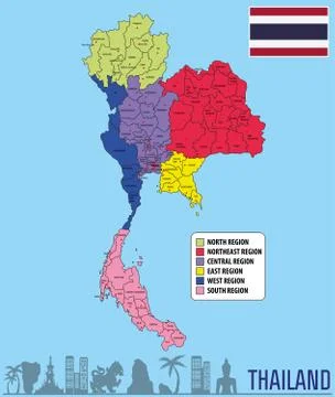 Map of Thailand Stock Illustration