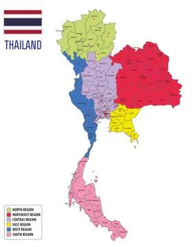 Map of Thailand Stock Illustration