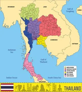 Map of Thailand 스톡 일러스트