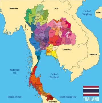 Map of Thailand Stock Illustration