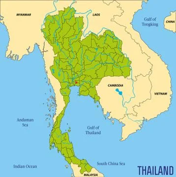 Map of Thailand Illustrazione stock