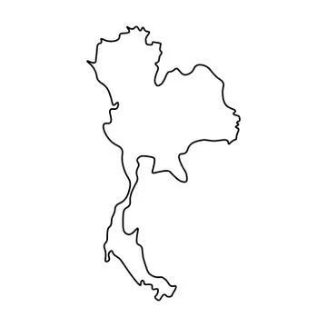 Map of Thailand - outline Stock Illustration