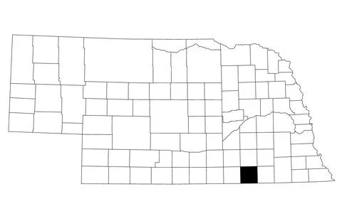 Map of Thayer County in Nebraska state on white background. single County m.. Illustrazione stock