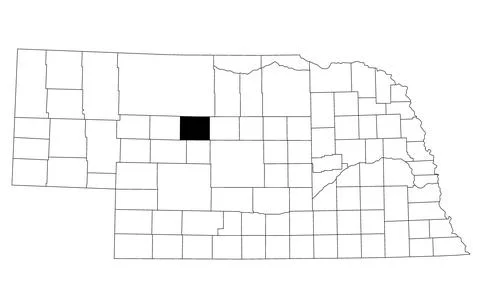 Map of thomas County in Nebraska state on white background. single County m.. Stock Illustration