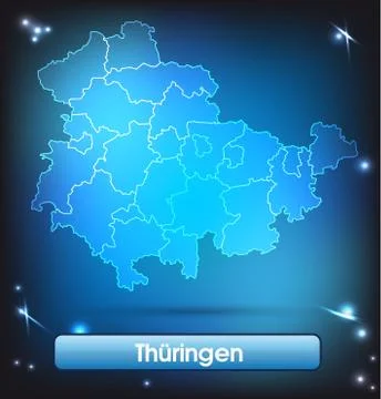 Map of thuringia with borders with bright colors イラスト素材