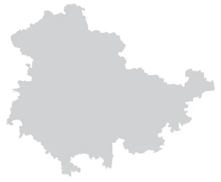 Map of thuringia with borders in gray Illustrazione stock