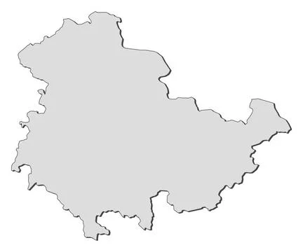 Map of Thuringia (Germany) Map of the state Thuringia in Germany. Copyrigh... Stock Photos