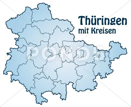 Map of thuringia Stock Illustration