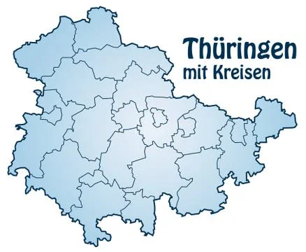 Map of thuringia Illustrazione stock