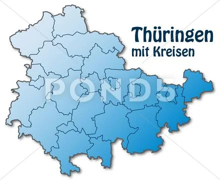 Map of thuringia Stock Illustration