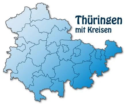 Map of thuringia Stock Illustration