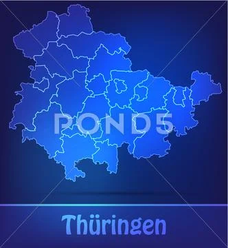 Map of thuringia Stock Illustration