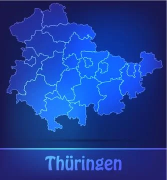 Map of thuringia Illustrazione stock