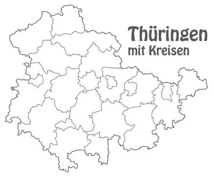 Map of thuringia Illustrazione stock