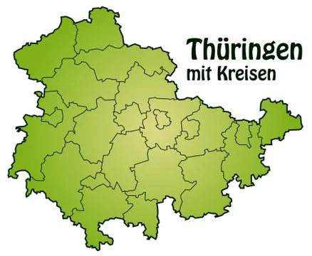 Map of thuringia Illustrazione stock