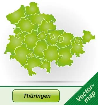 Map of thuringia Illustrazione stock