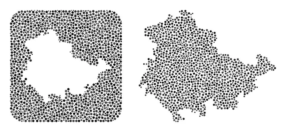 Map of Thuringia State - Dot Mosaic with Hole Illustrazione stock