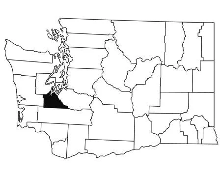 Map of Thurston County in Washington DC state on white background. single C.. Stock Illustration
