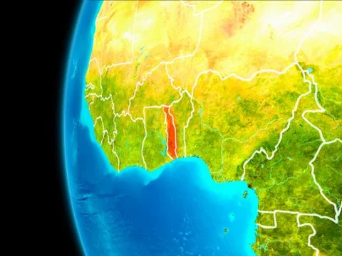 Map of Togo in red Stock Illustration