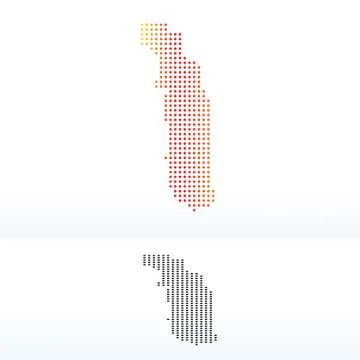 Map of Togolese Republic with Dot Pattern Stock Illustration