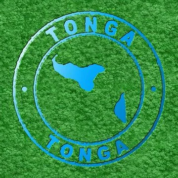 Map of Tonga, Forest with Water Map Stock Illustration