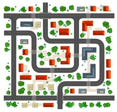 Map top view Illustrazione stock