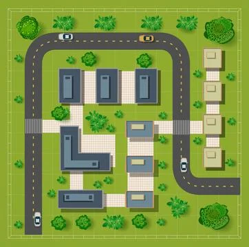 Map of a top view from the rooftops 库存插图