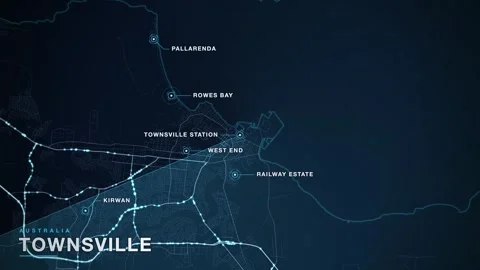 Map of Townsville Stock Footage 341059499