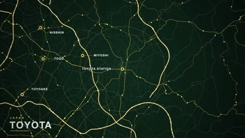 Map of Toyota Stock Footage 340997531