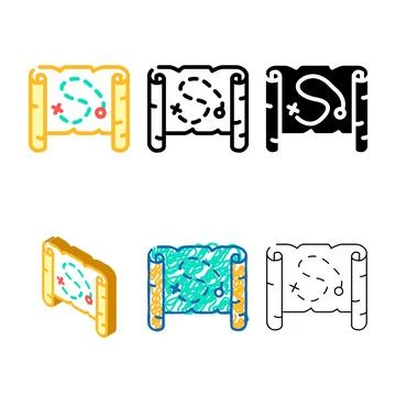 Map treasure color concepts icon vector Stockillustratie