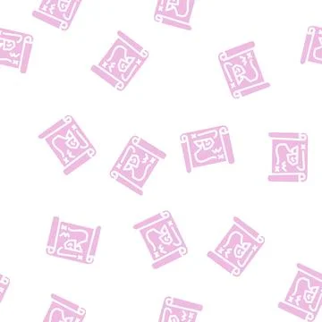 Map with treasure glyph vector seamless pattern Stock Illustration