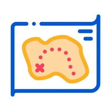Map Treasure Icon Vector Outline Illustration Stockillustratie