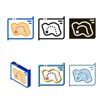 Map treasure icon vector outline series Stockillustratie
