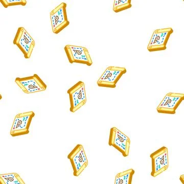 Map with treasure isometric icon seamless pattern イラスト素材