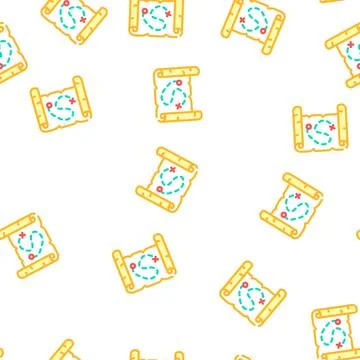 Map treasure vector seamless pattern Stock Illustration