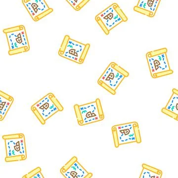Map with treasure vector seamless pattern Stock Illustration